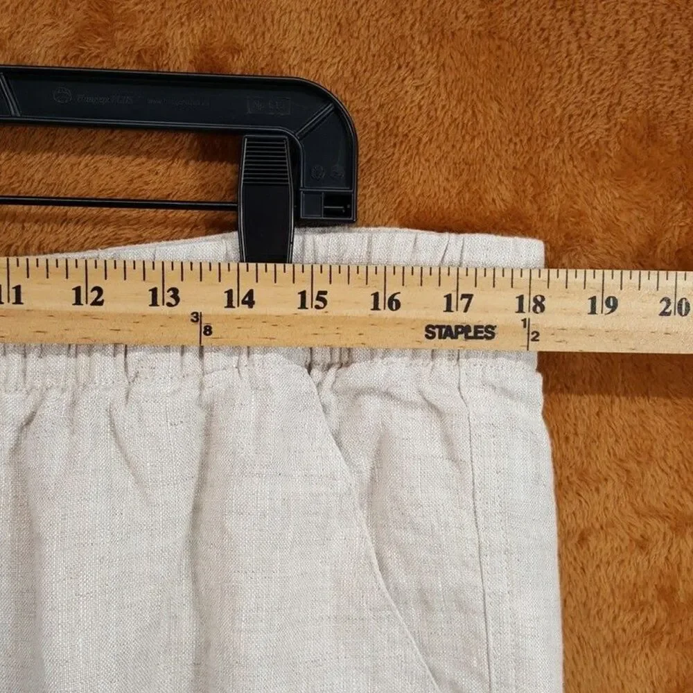 Cotton On Pants Mens XXL Tan Drawstring 100% Linen Tapered Leg Pant